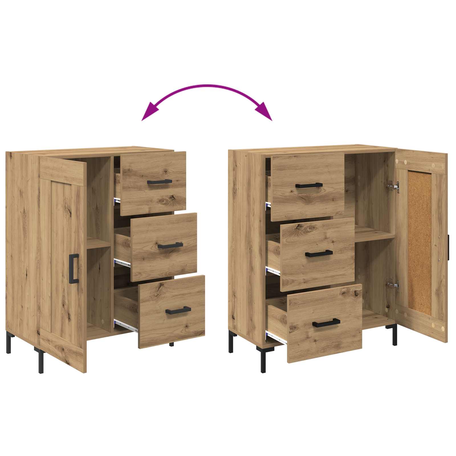Sideboard Artisan-Eiche 69.5 x 34 x 90 cm Holzwerkstoff
