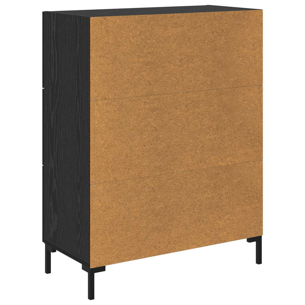 Sideboard Schwarz Eichen-Optik 69.5 x 34 x 90 cm Holzwerkstoff