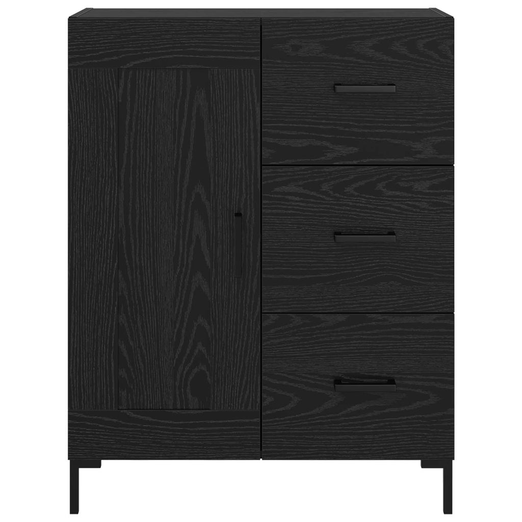 Sideboard Schwarz Eichen-Optik 69.5 x 34 x 90 cm Holzwerkstoff