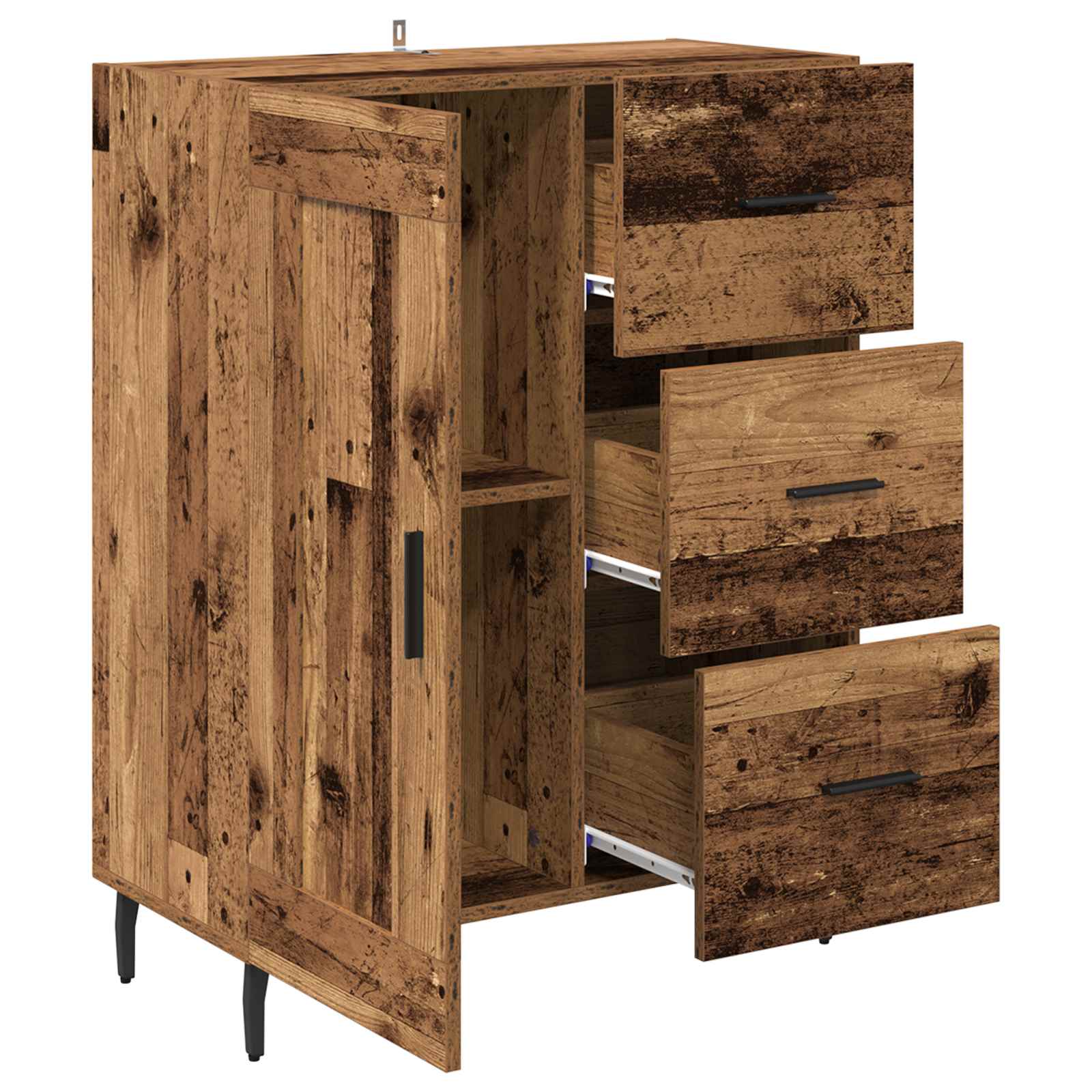 Sideboard Altholz 69,5 x 34 x 90 cm Verbundholz und Eisen