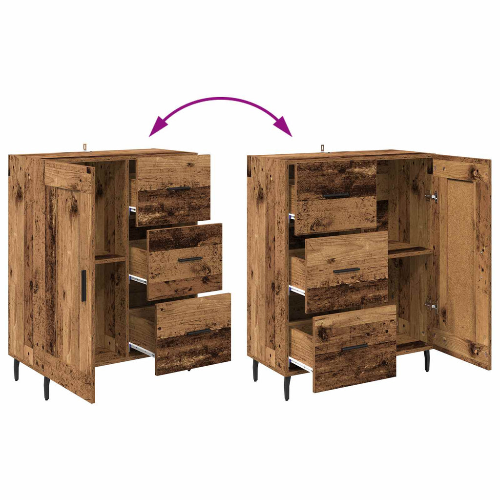 Sideboard Altholz 69,5 x 34 x 90 cm Verbundholz und Eisen