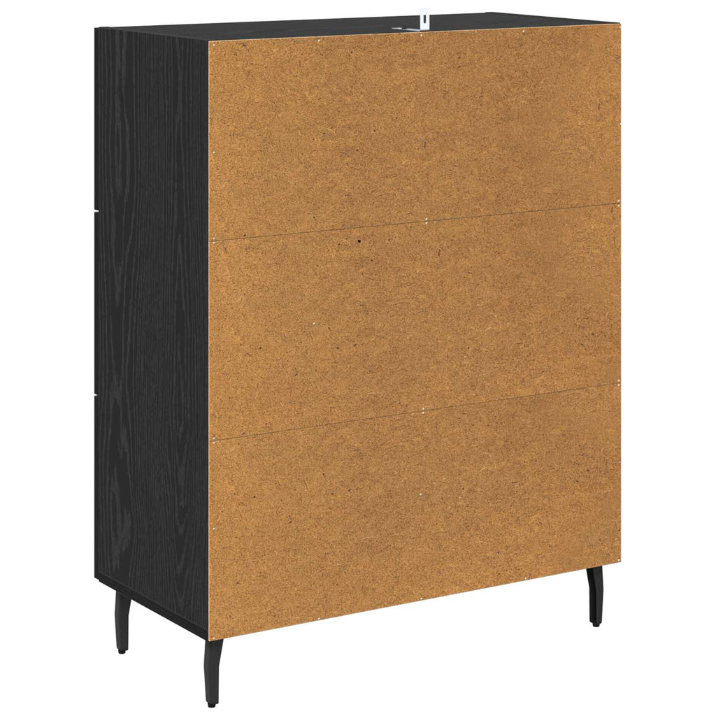 Sideboard mit Schubladen Schwarz Eichen-Optik 69,5 x 34 x 90 cm