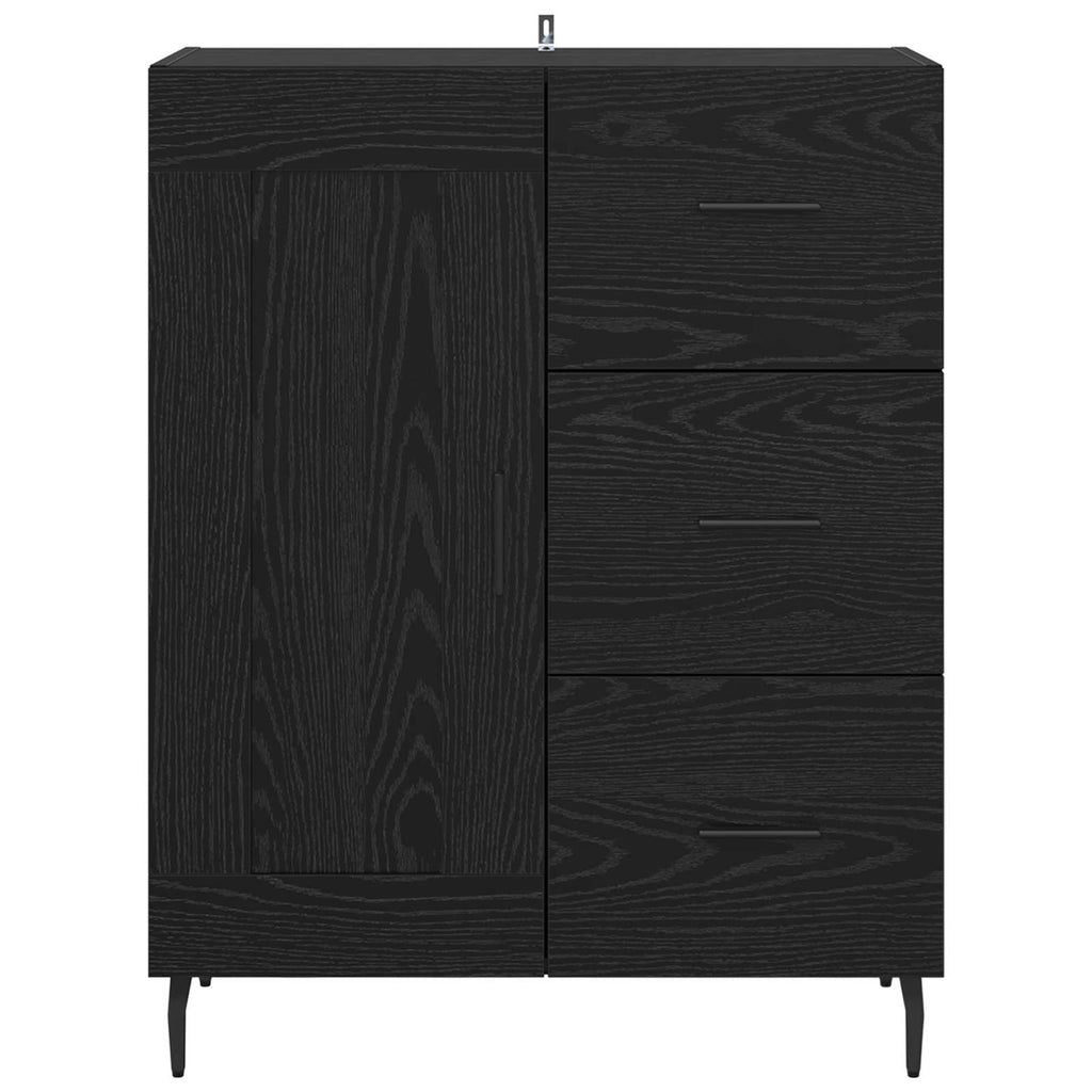 Sideboard mit Schubladen Schwarz Eichen-Optik 69,5 x 34 x 90 cm