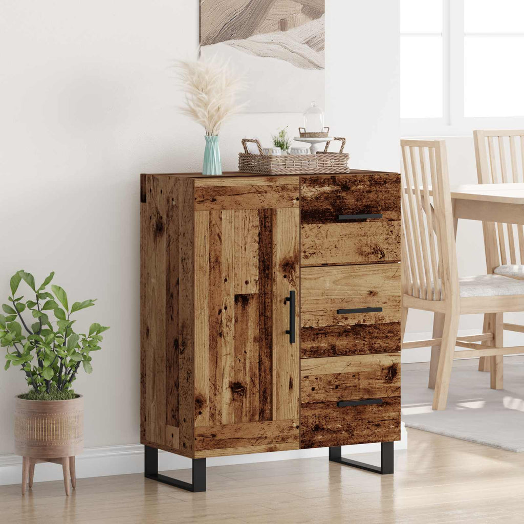 Sideboard Altholz 69,5 x 34 x 90 cm Verbundholz und Eisen