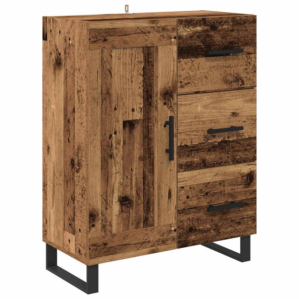 Sideboard Altholz 69,5 x 34 x 90 cm Verbundholz und Eisen
