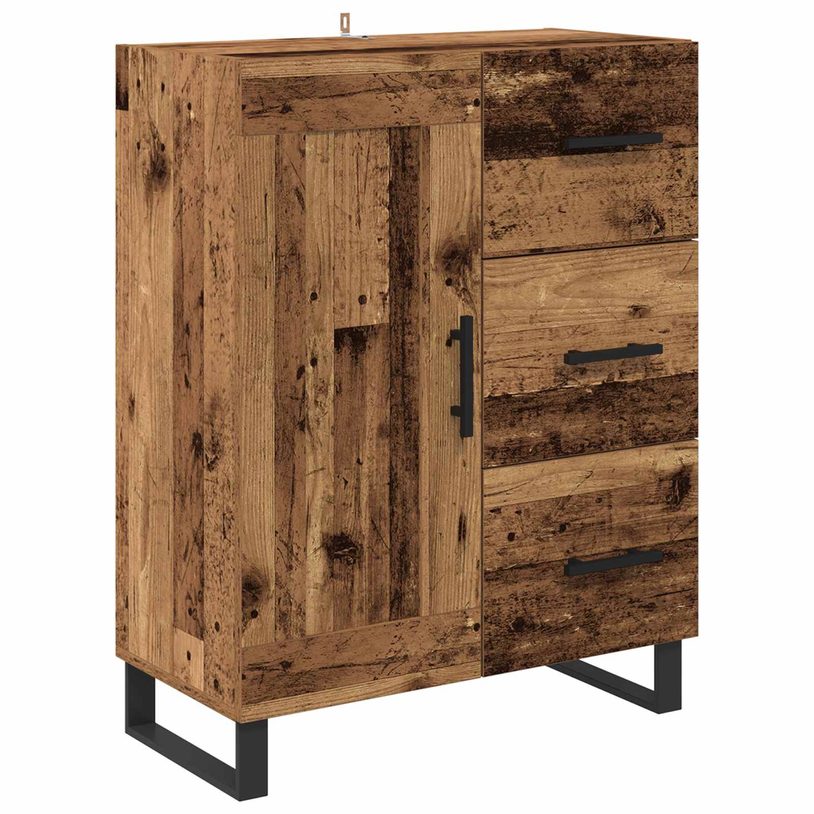 Sideboard Altholz 69,5 x 34 x 90 cm Verbundholz und Eisen