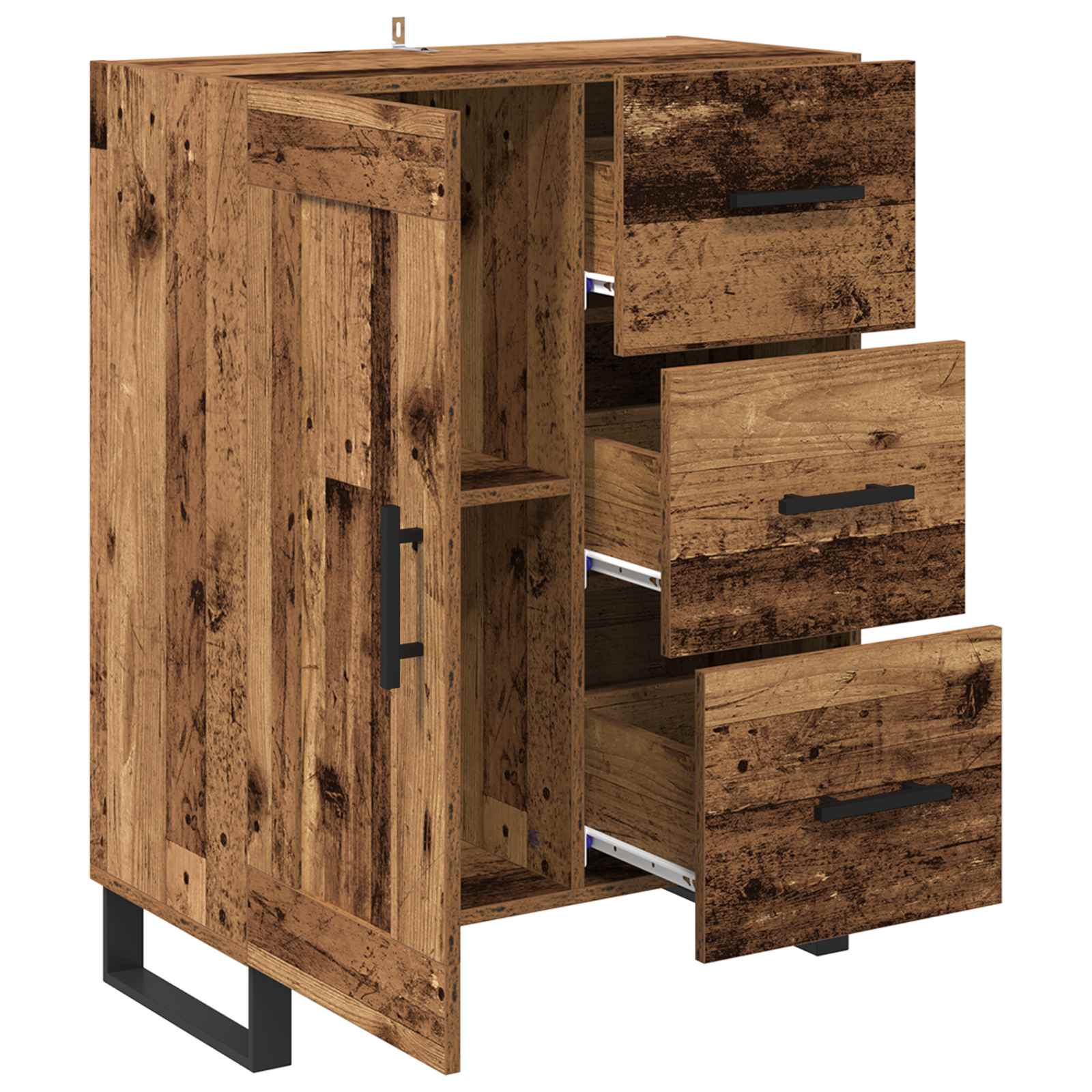 Sideboard Altholz 69,5 x 34 x 90 cm Verbundholz und Eisen