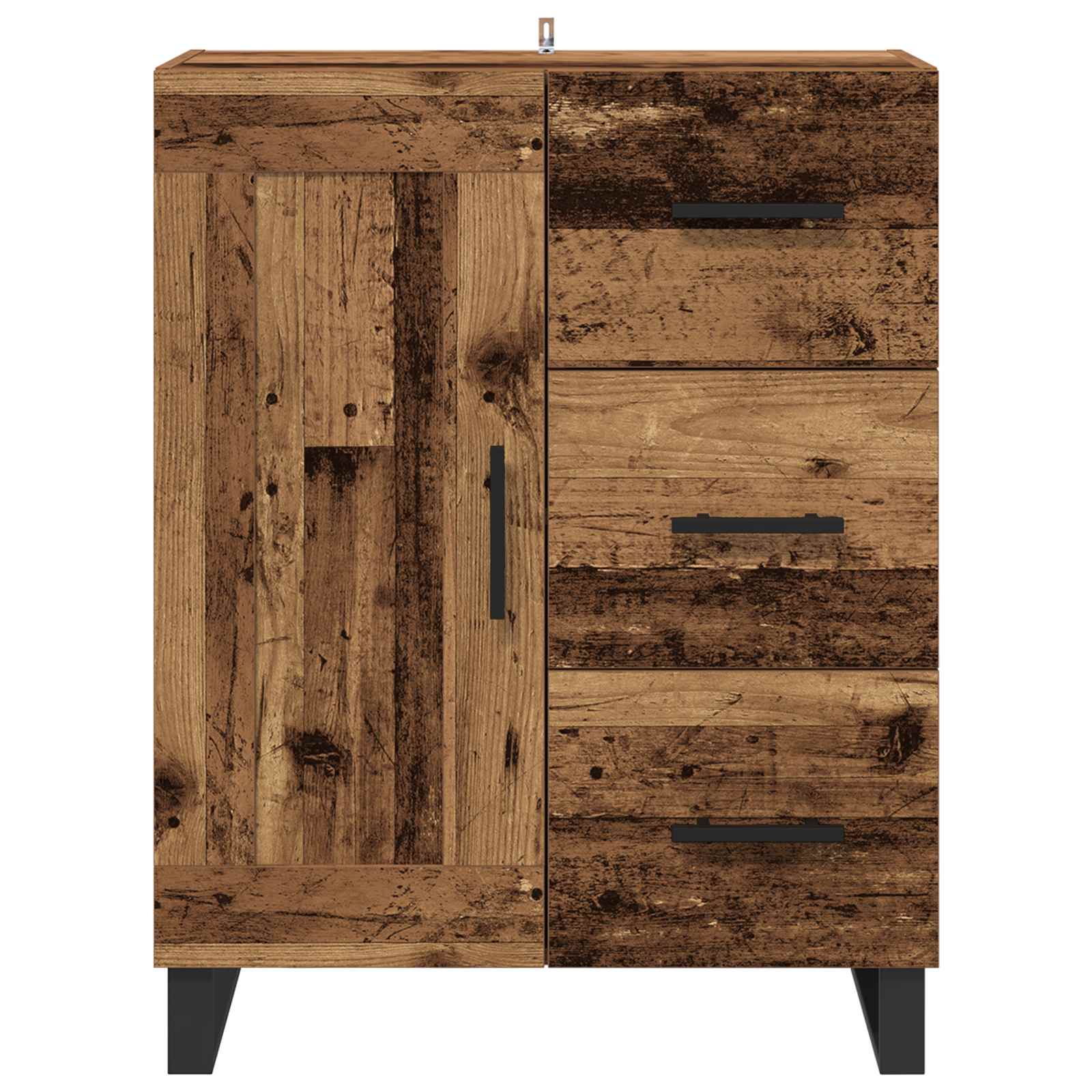 Sideboard Altholz 69,5 x 34 x 90 cm Verbundholz und Eisen