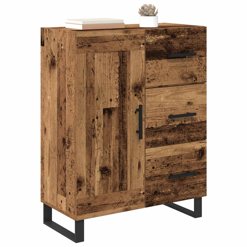Sideboard Altholz 69,5 x 34 x 90 cm Verbundholz und Eisen