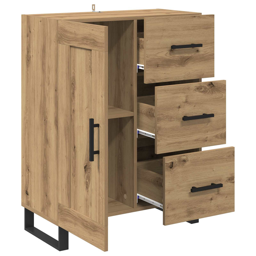 Sideboard Artisan-Eiche 69,5 x 34 x 90 cm Verbundholz und Eisen