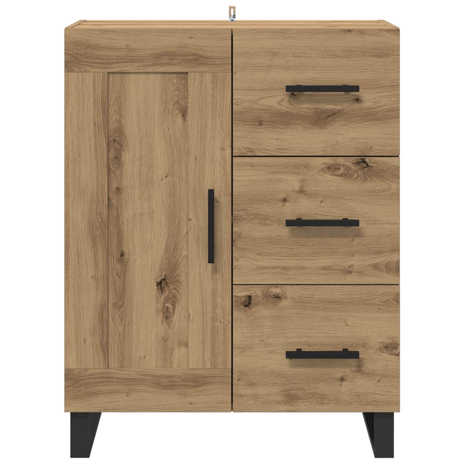 Sideboard Artisan-Eiche 69,5 x 34 x 90 cm Verbundholz und Eisen