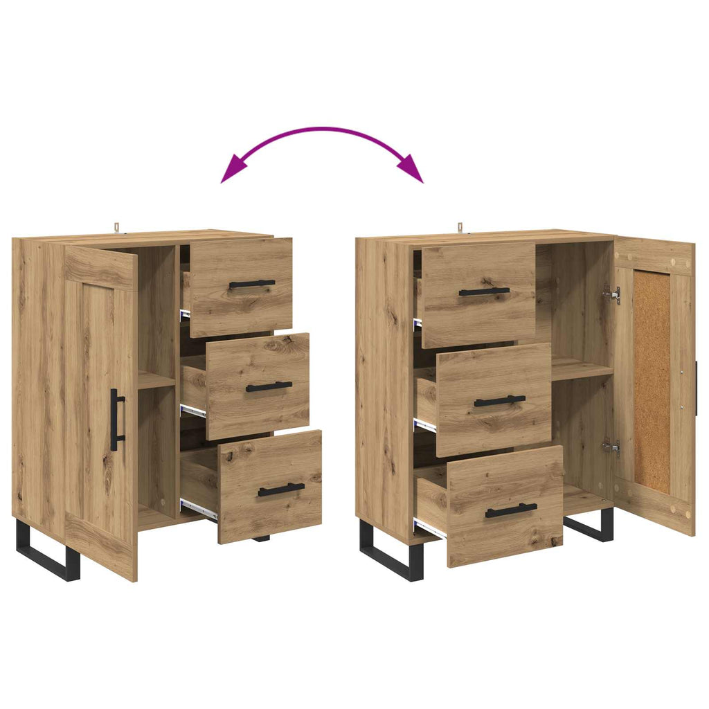 Sideboard Artisan-Eiche 69,5 x 34 x 90 cm Verbundholz und Eisen