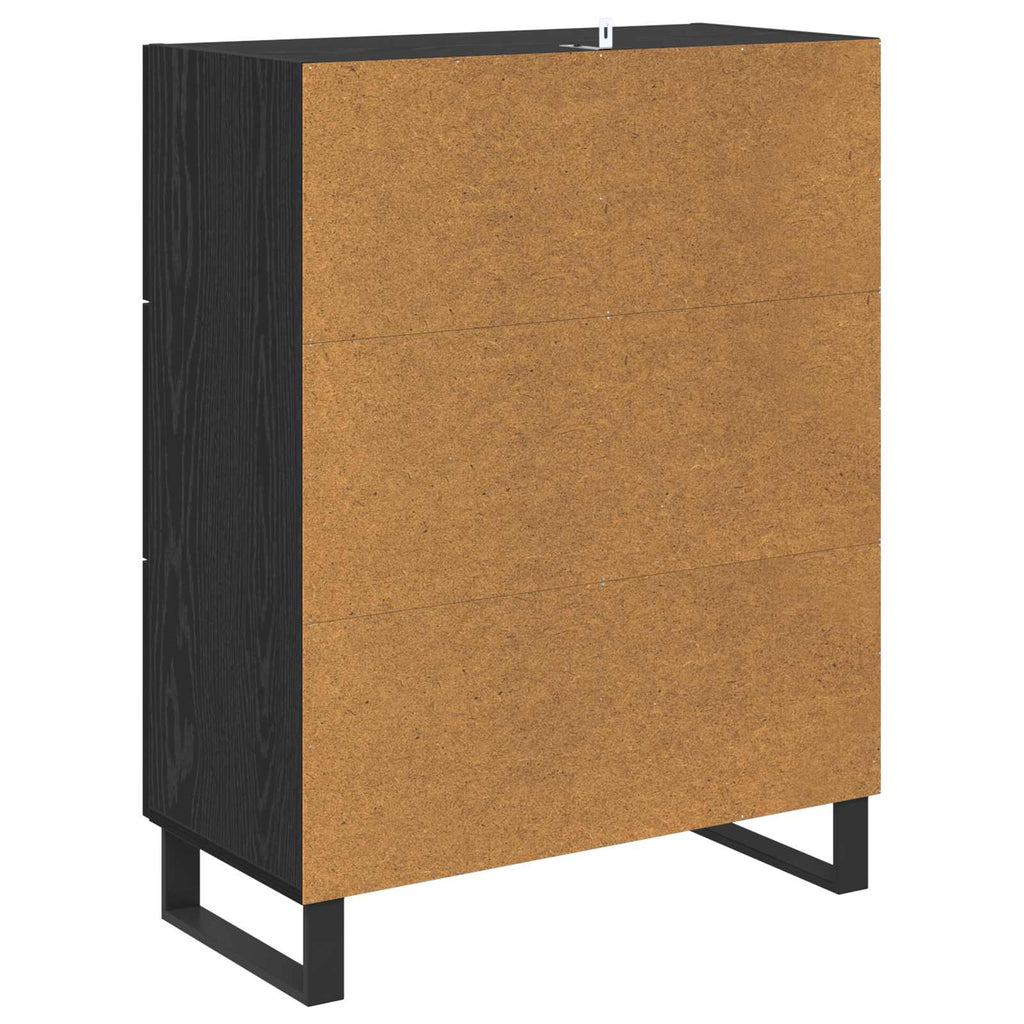 Sideboard mit Schubladen Schwarz Eichen-Optik 69,5 x 34 x 90 cm