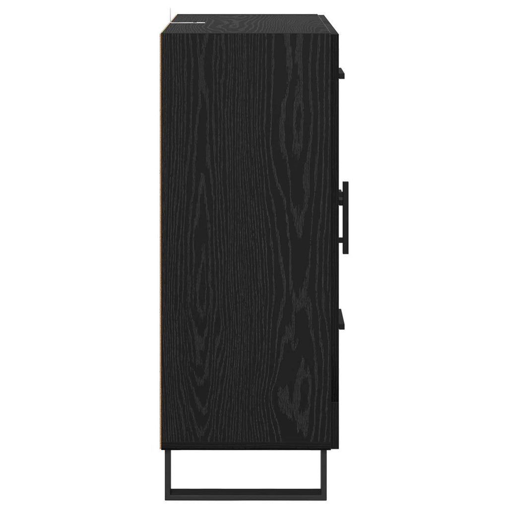 Sideboard mit Schubladen Schwarz Eichen-Optik 69,5 x 34 x 90 cm