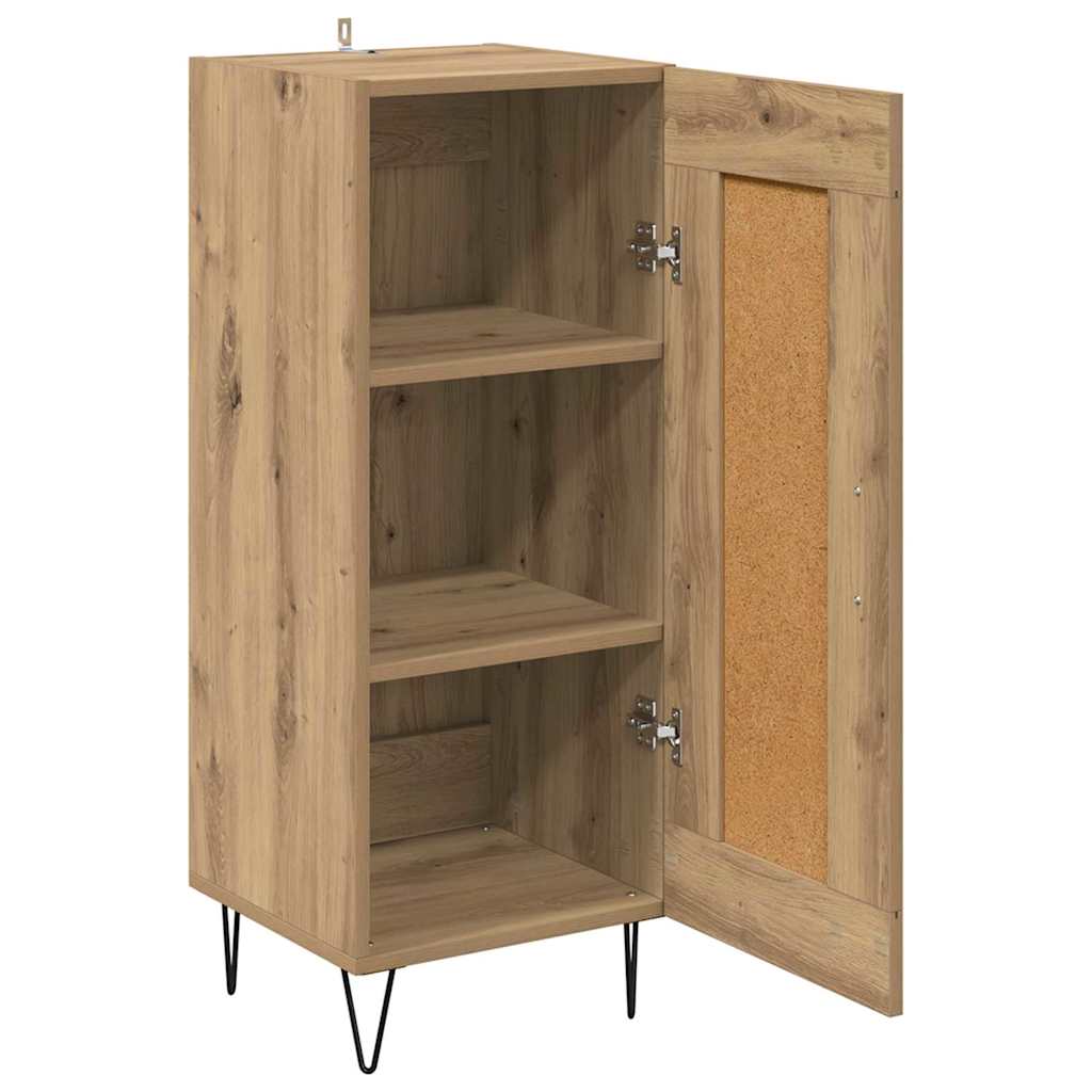 Sideboard Artisan-Eiche 34,5 x 34 x 90 cm Verbundholz und Eisen