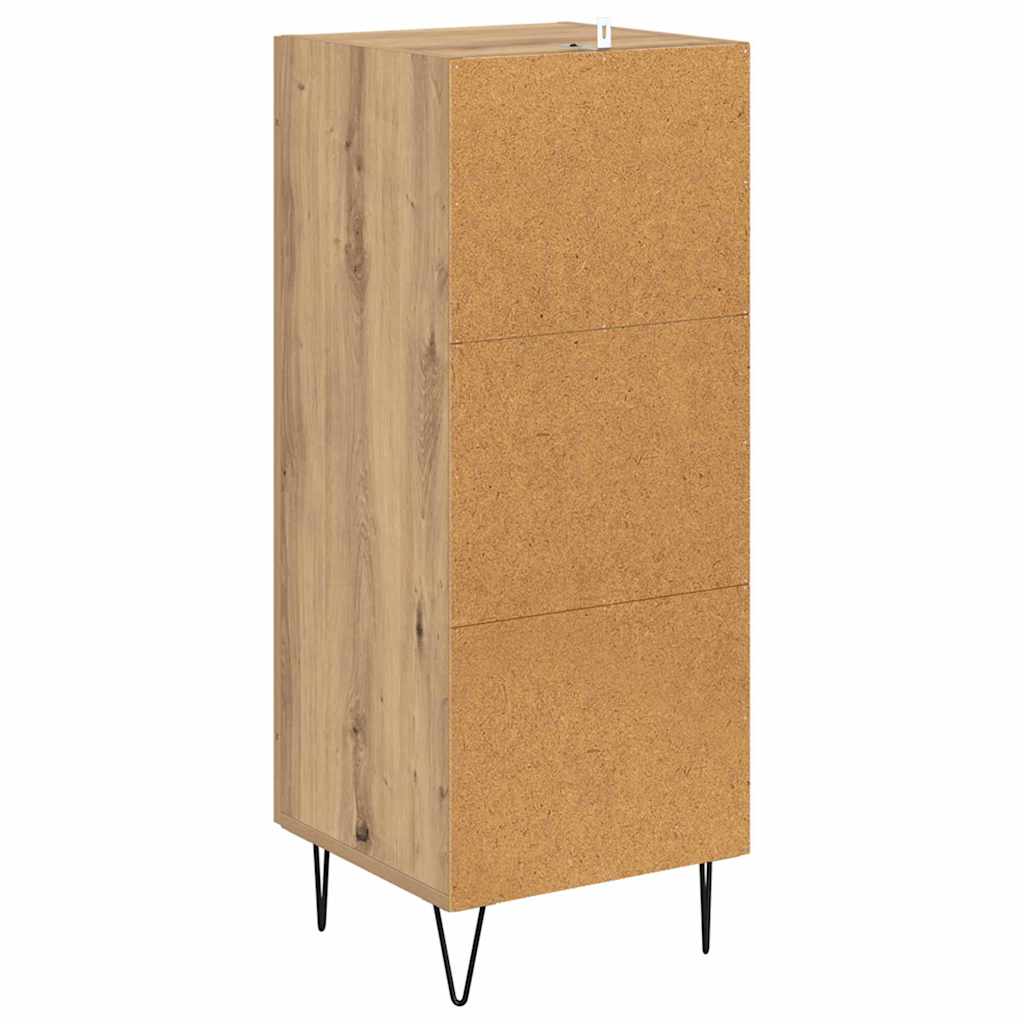 Sideboard Artisan-Eiche 34,5 x 34 x 90 cm Verbundholz und Eisen