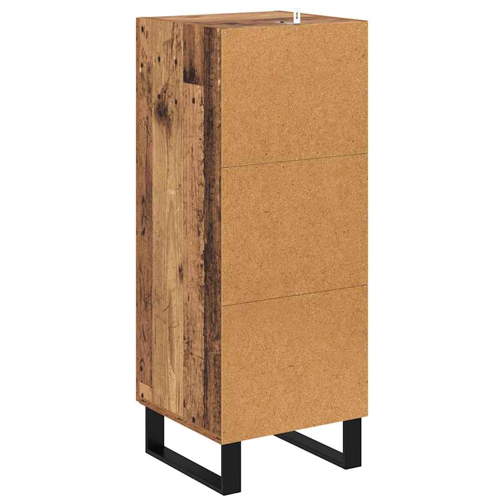 Sideboard Altholz 34,5 x 34 x 90 cm Verbundholz und Eisen