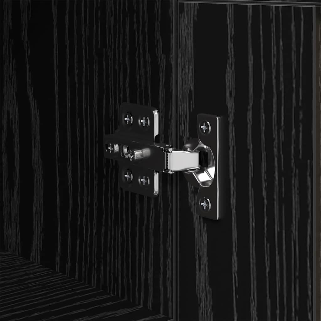 Sideboard Schwarz Eichen-Optik 34,5 x 34 x 90 cm