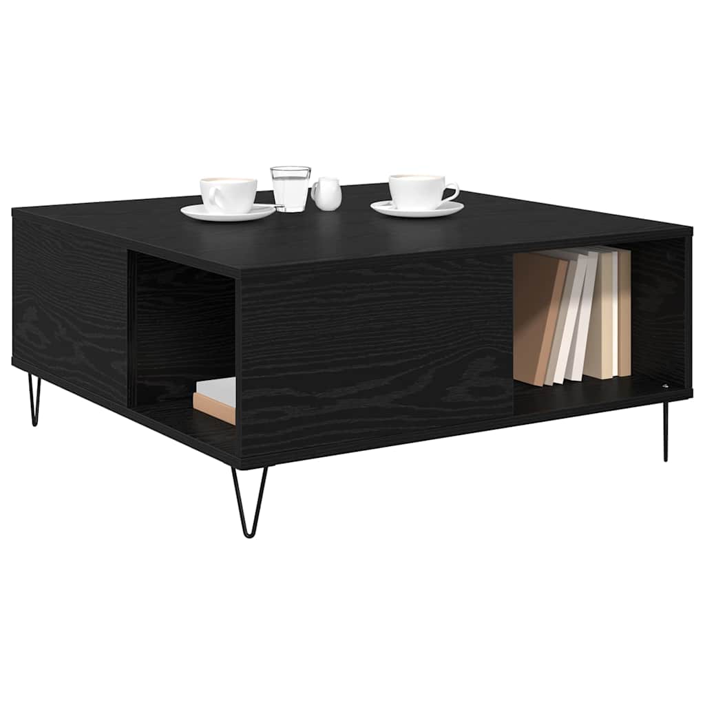 Couchtisch Schwarz Eichen-Optik 80 x 80 x 36,5 cm Holzwerkstoff