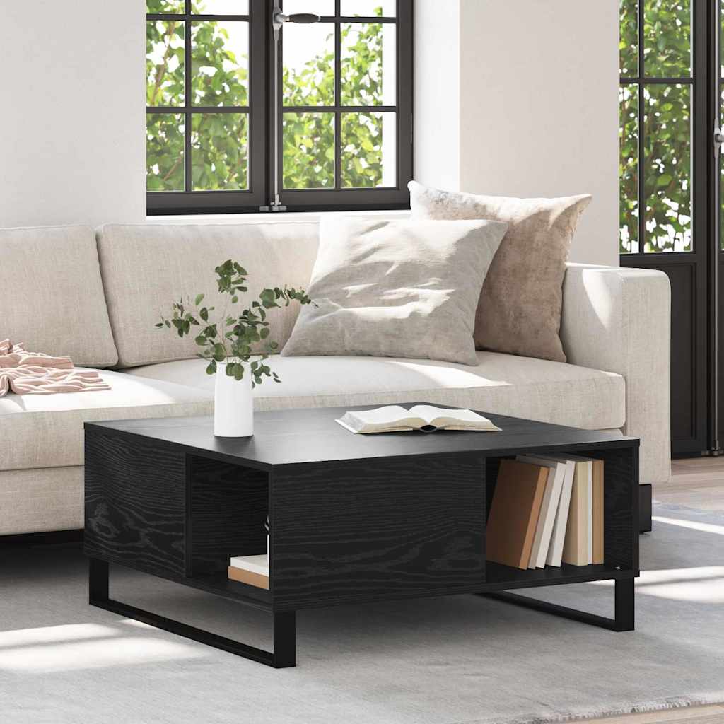 Couchtisch Schwarz Eichen-Optik 80 x 80 x 36,5 cm Holzwerkstoff
