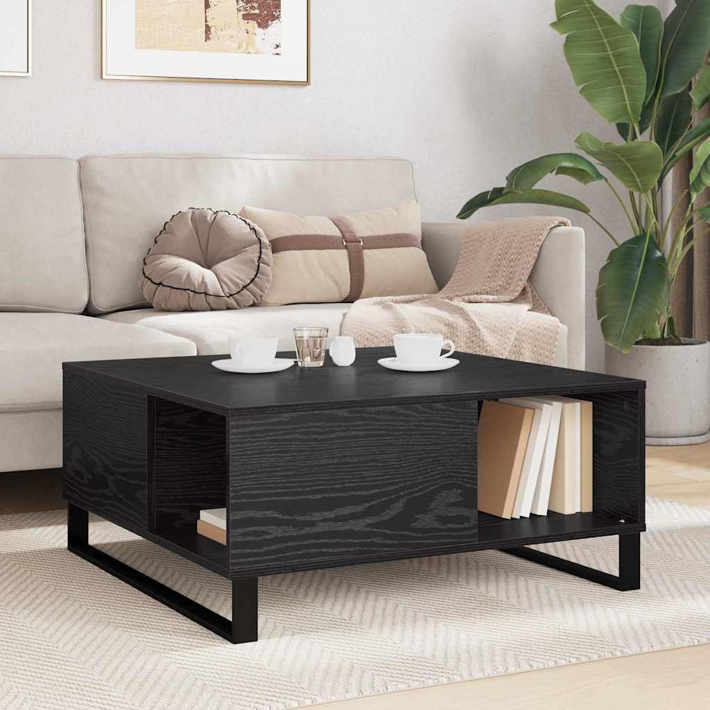 Couchtisch Schwarz Eichen-Optik 80 x 80 x 36,5 cm Holzwerkstoff