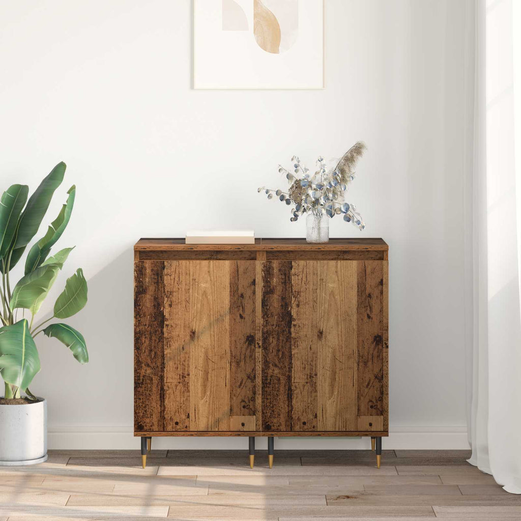 Sideboard 2 pcs Altholz 40 x 35 x 70 cm Verbundholz und Eisen