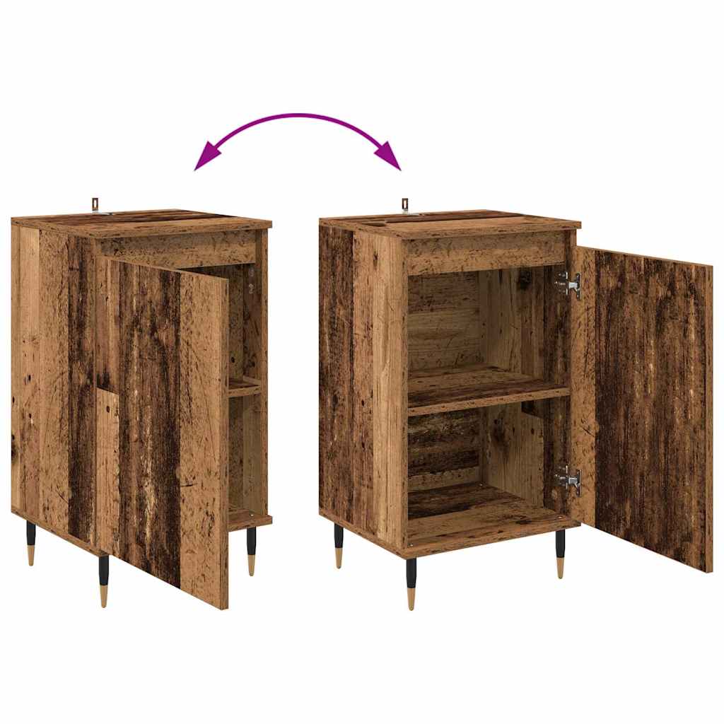 Sideboard 2 pcs Altholz 40 x 35 x 70 cm Verbundholz und Eisen