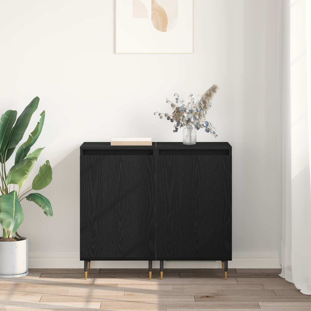 Sideboard 2 pcs Schwarz Eichen-Optik 40 x 35 x 70 cm