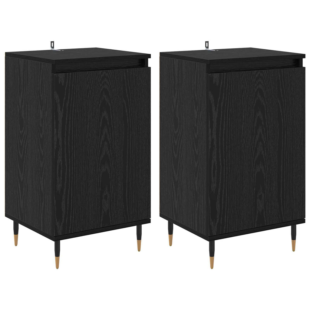 Sideboard 2 pcs Schwarz Eichen-Optik 40 x 35 x 70 cm