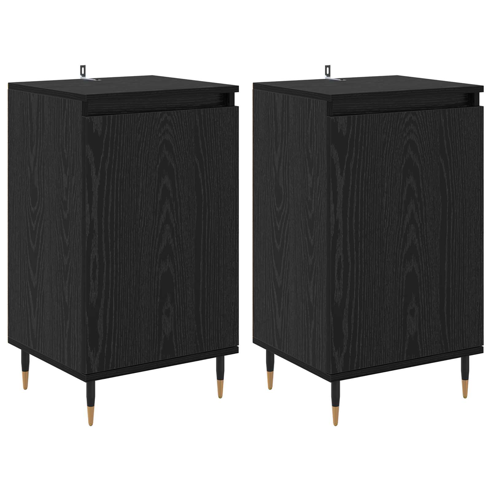 Sideboard 2 pcs Schwarz Eichen-Optik 40 x 35 x 70 cm