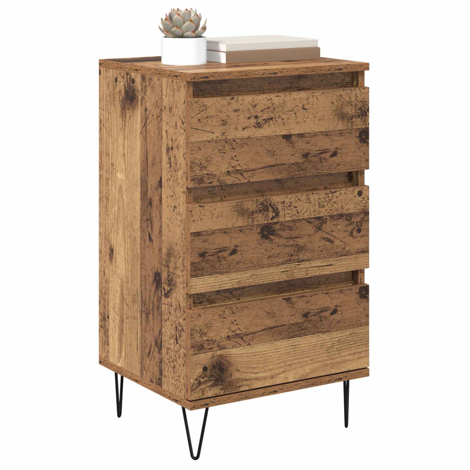 Sideboard Altholz 40 x 35 x 70 cm Verbundholz und Eisen