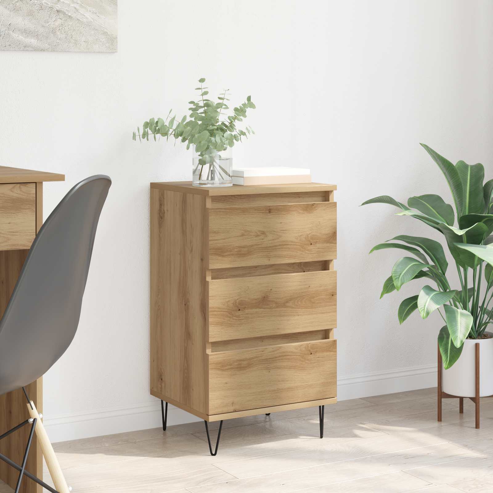 Sideboard Artisan-Eiche 40 x 35 x 70 cm Verbundholz und Eisen