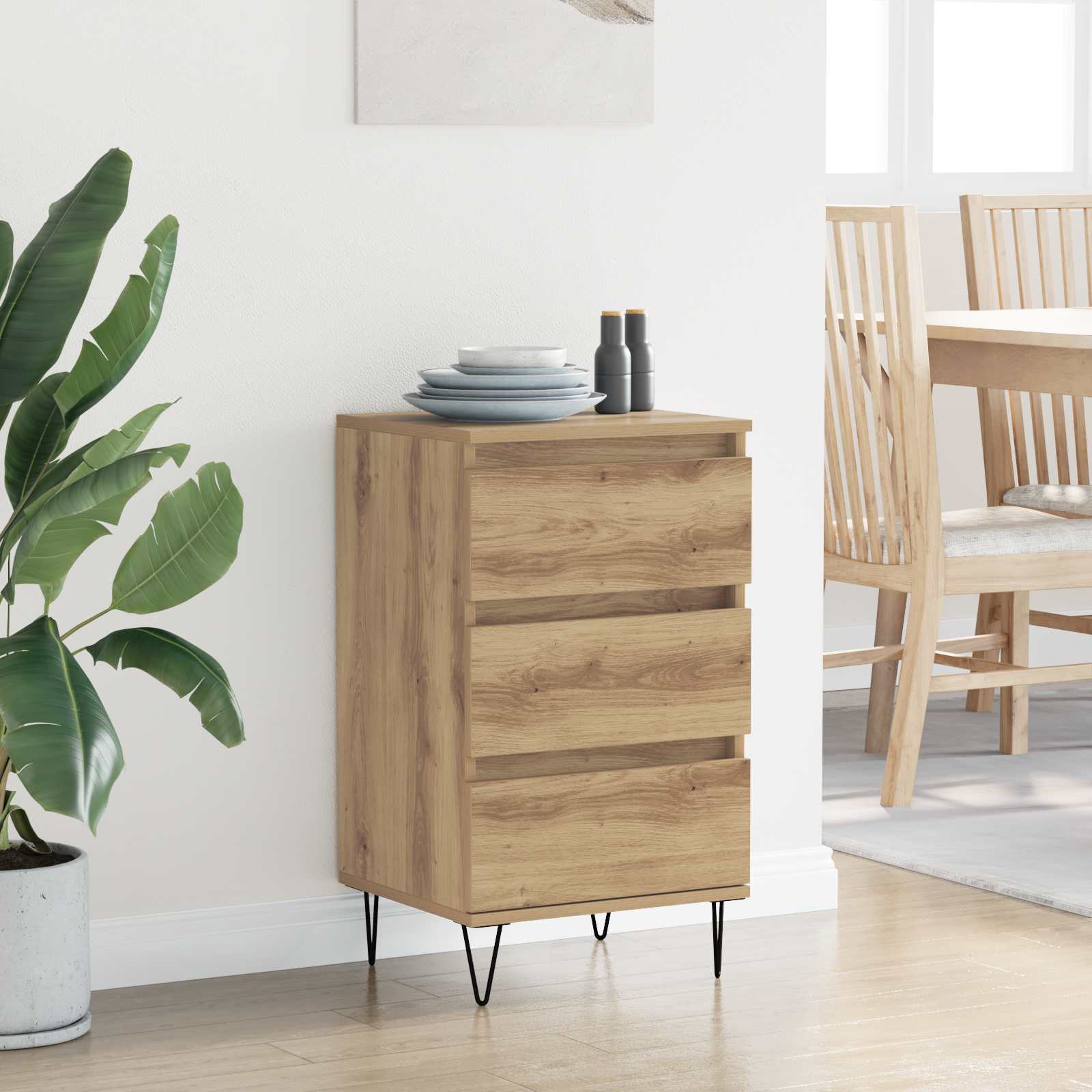 Sideboard Artisan-Eiche 40 x 35 x 70 cm Verbundholz und Eisen