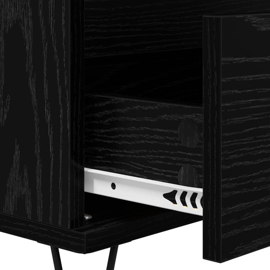 Sideboard mit Schubladen Schwarz Eichen-Optik 40 x 35 x 70 cm
