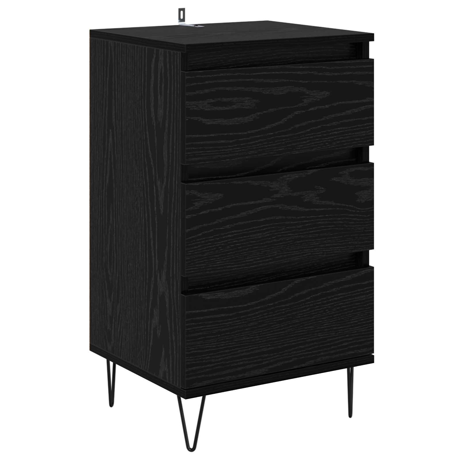 Sideboard mit Schubladen Schwarz Eichen-Optik 40 x 35 x 70 cm