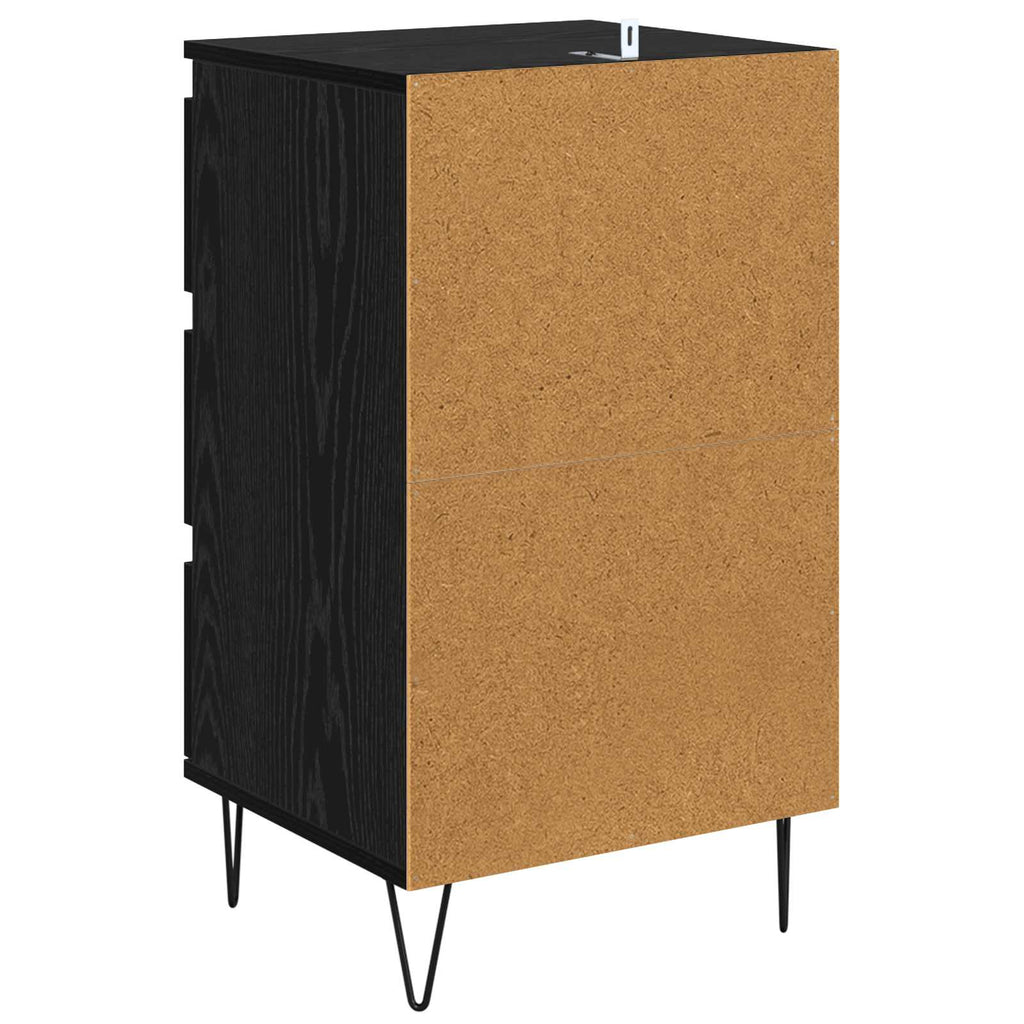 Sideboard mit Schubladen Schwarz Eichen-Optik 40 x 35 x 70 cm