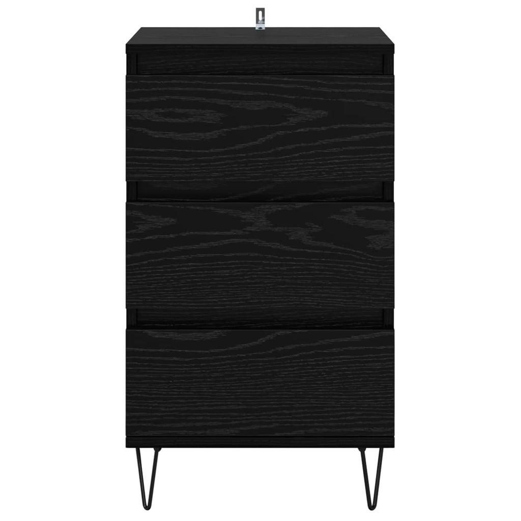 Sideboard mit Schubladen Schwarz Eichen-Optik 40 x 35 x 70 cm