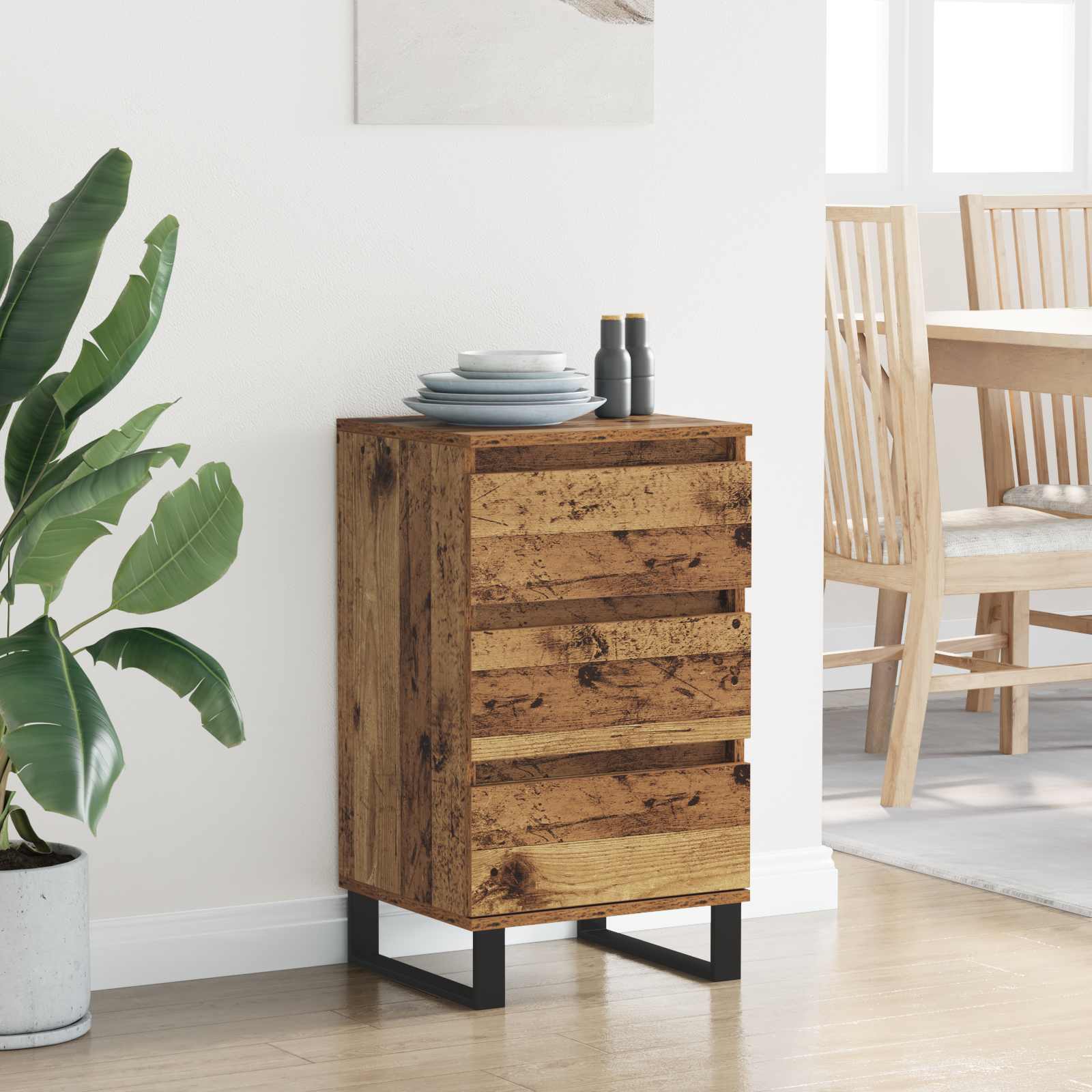 Sideboard mit Schubladen Altholz Holzwerkstoff