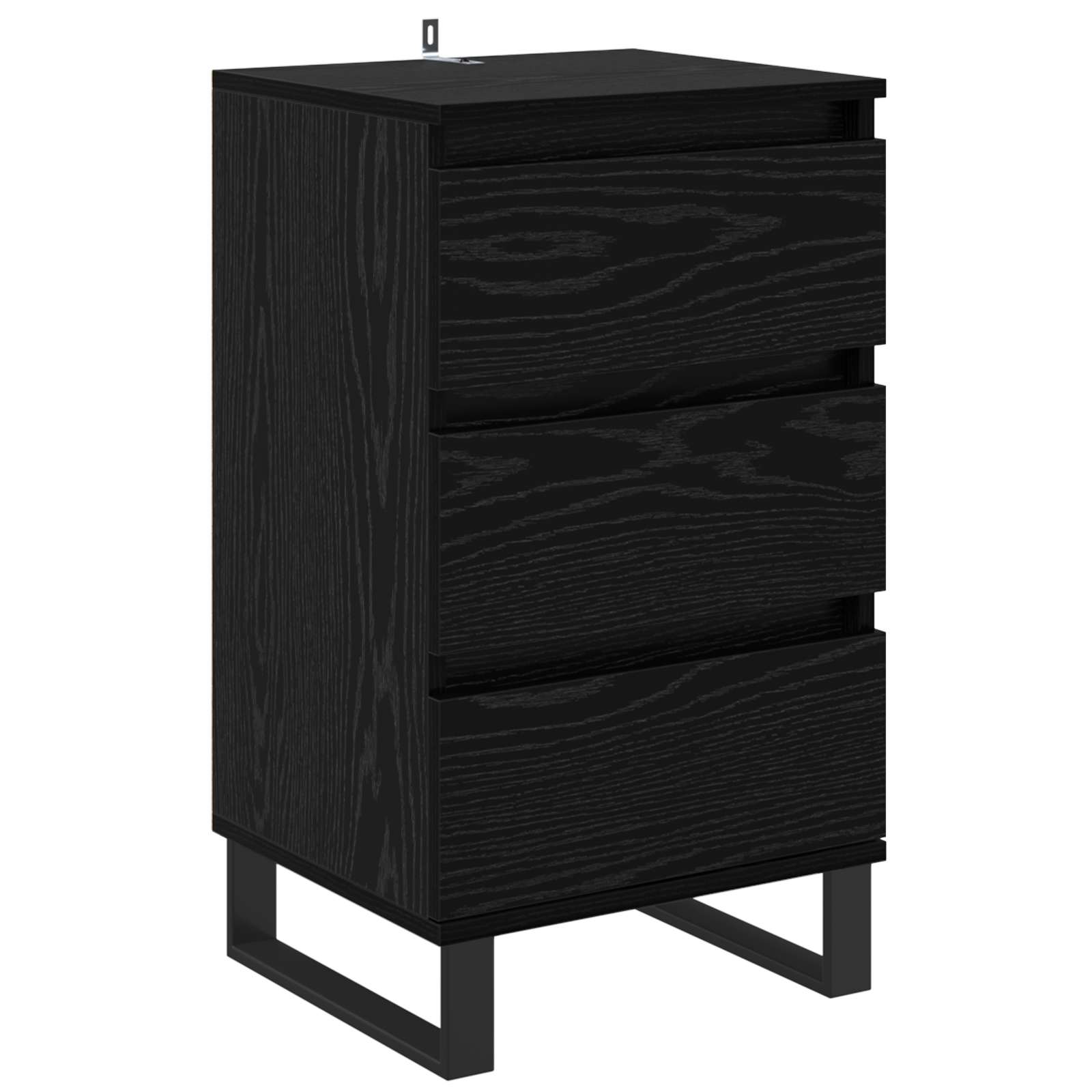 Sideboard mit Schubladen Schwarz Eichen-Optik Holzwerkstoff