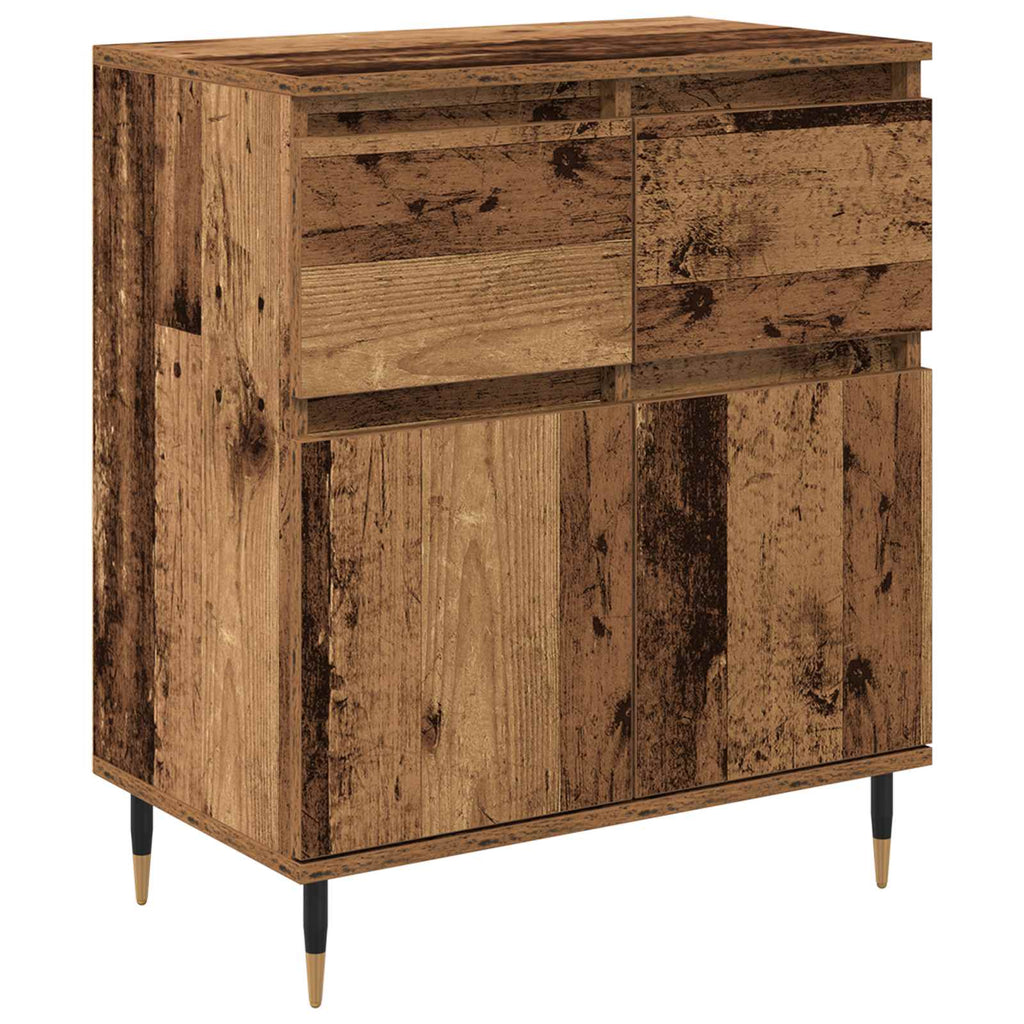 Sideboard Altholz 60 x 35 x 70 cm Verbundholz und Eisen