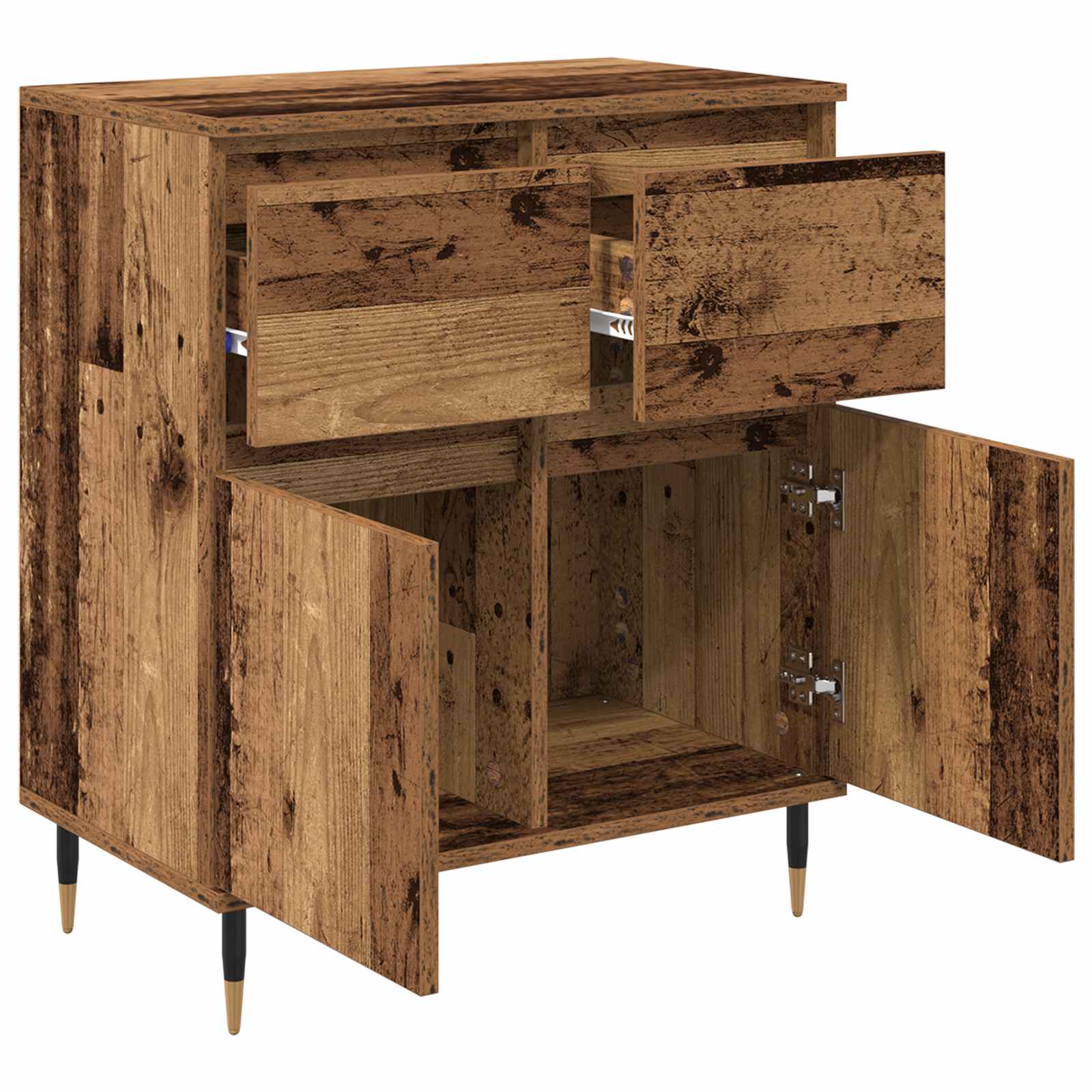 Sideboard Altholz 60 x 35 x 70 cm Verbundholz und Eisen