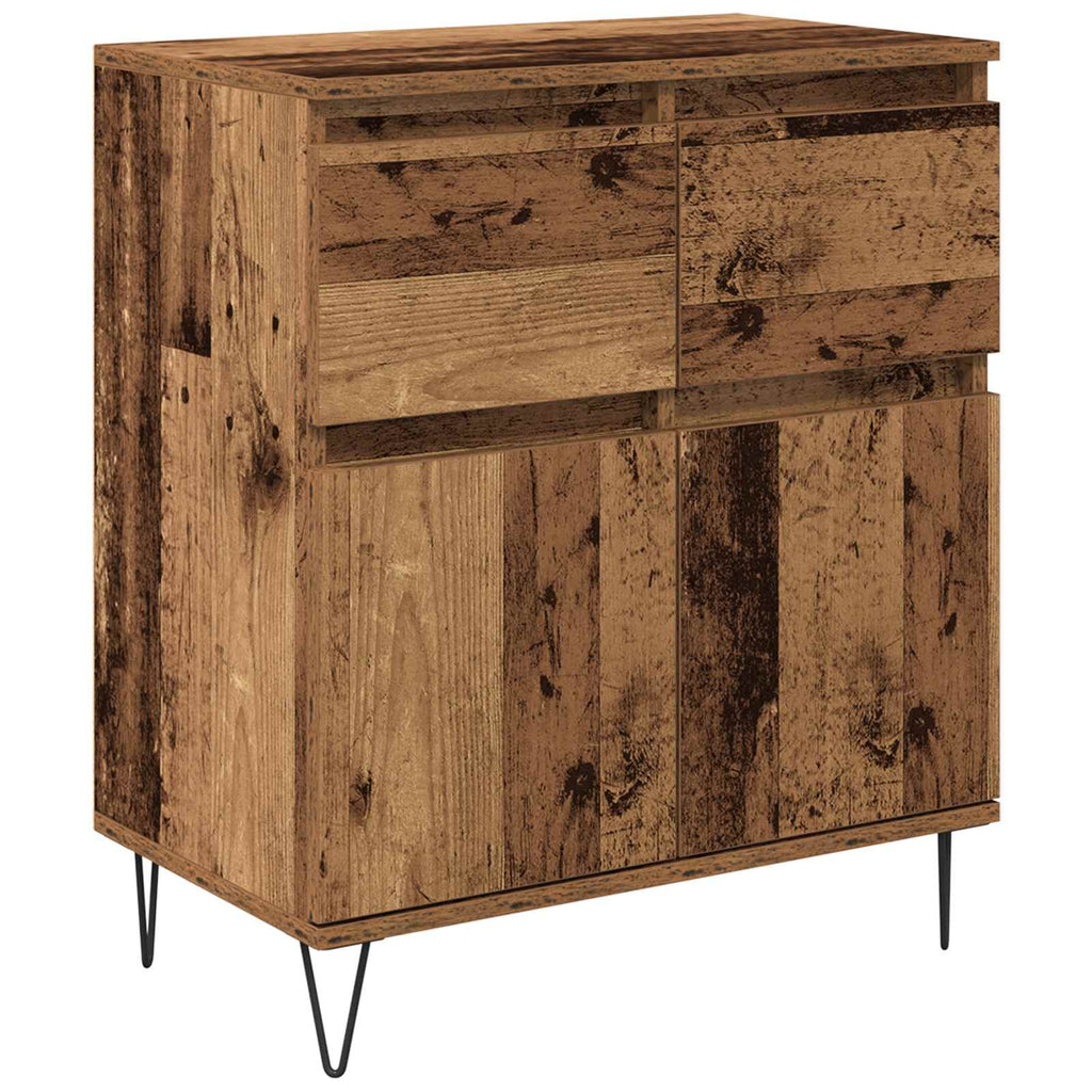Sideboard Altholz 60 x 35 x 70 cm Verbundholz und Eisen