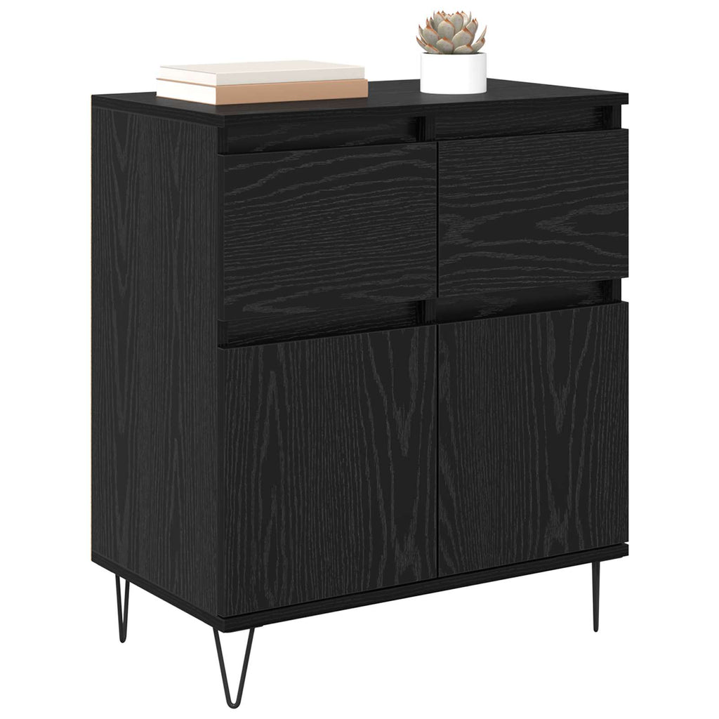 Sideboard mit Schubladen Schwarz Eichen-Optik 60 x 35 x 70 cm