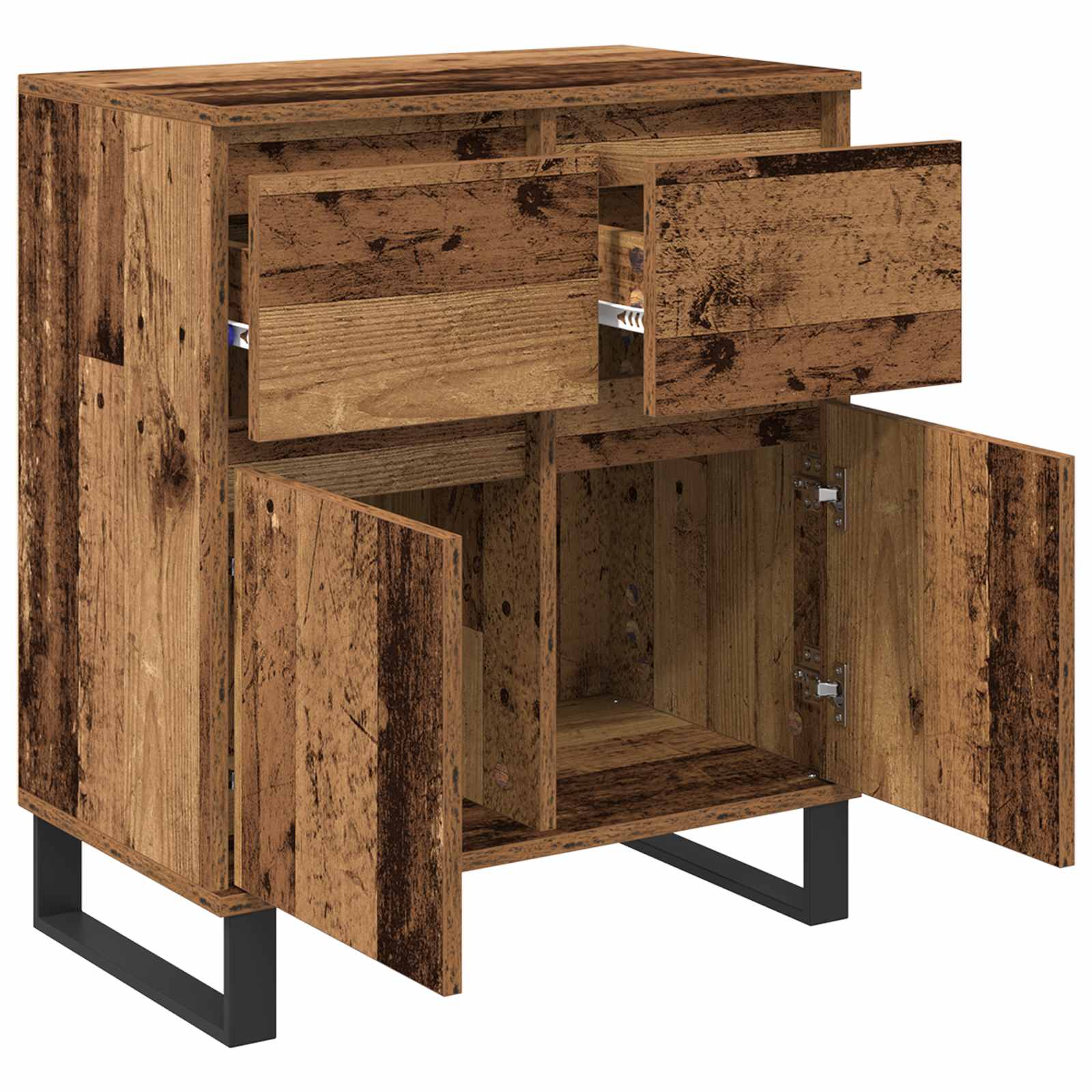 Sideboard Altholz 60 x 35 x 70 cm Verbundholz und Eisen