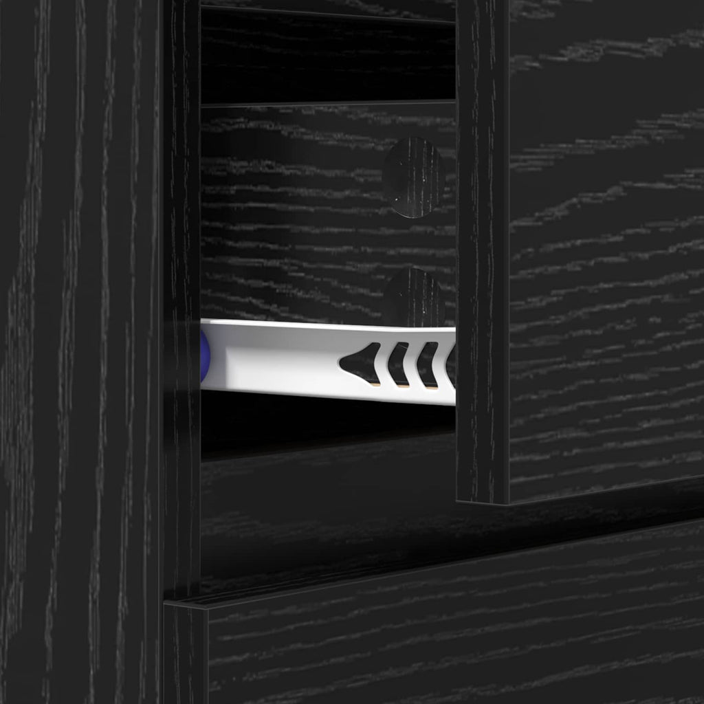 Sideboard mit Schubladen Schwarz Eichen-Optik 60 x 35 x 70 cm