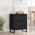Sideboard mit Schubladen Schwarz Eichen-Optik 60 x 35 x 70 cm