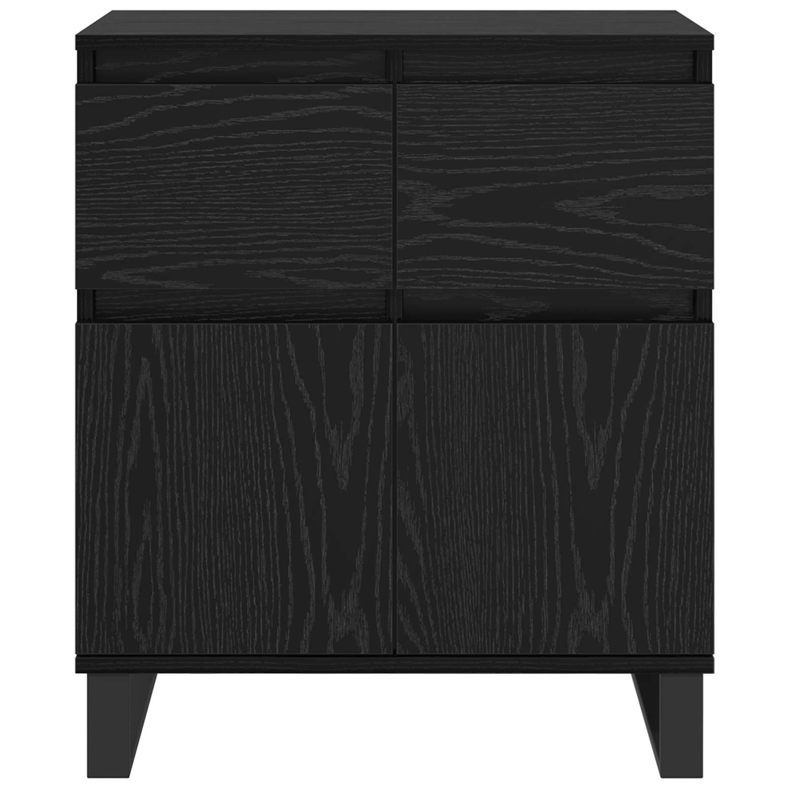 Sideboard mit Schubladen Schwarz Eichen-Optik 60 x 35 x 70 cm