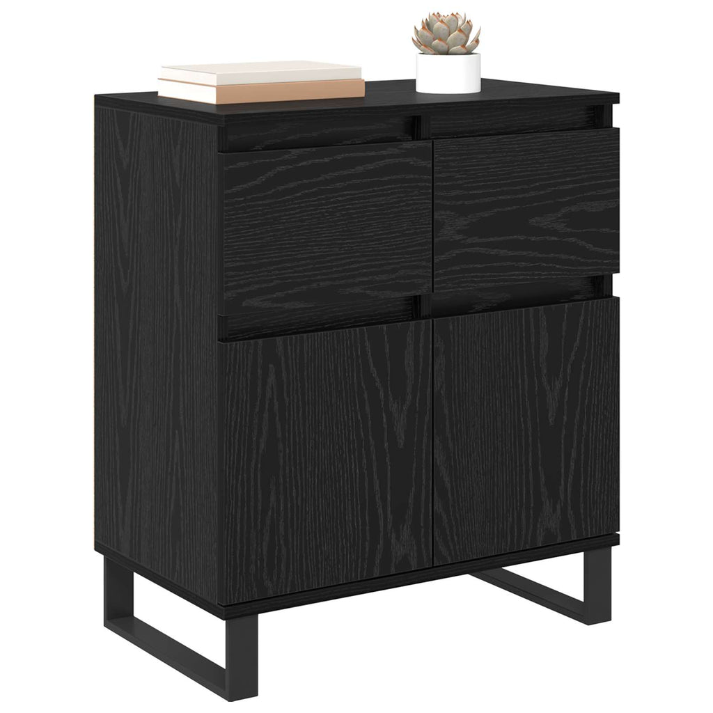 Sideboard mit Schubladen Schwarz Eichen-Optik 60 x 35 x 70 cm