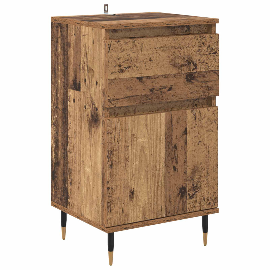 Sideboard Altholz 40 x 35 x 70 cm Verbundholz und Eisen
