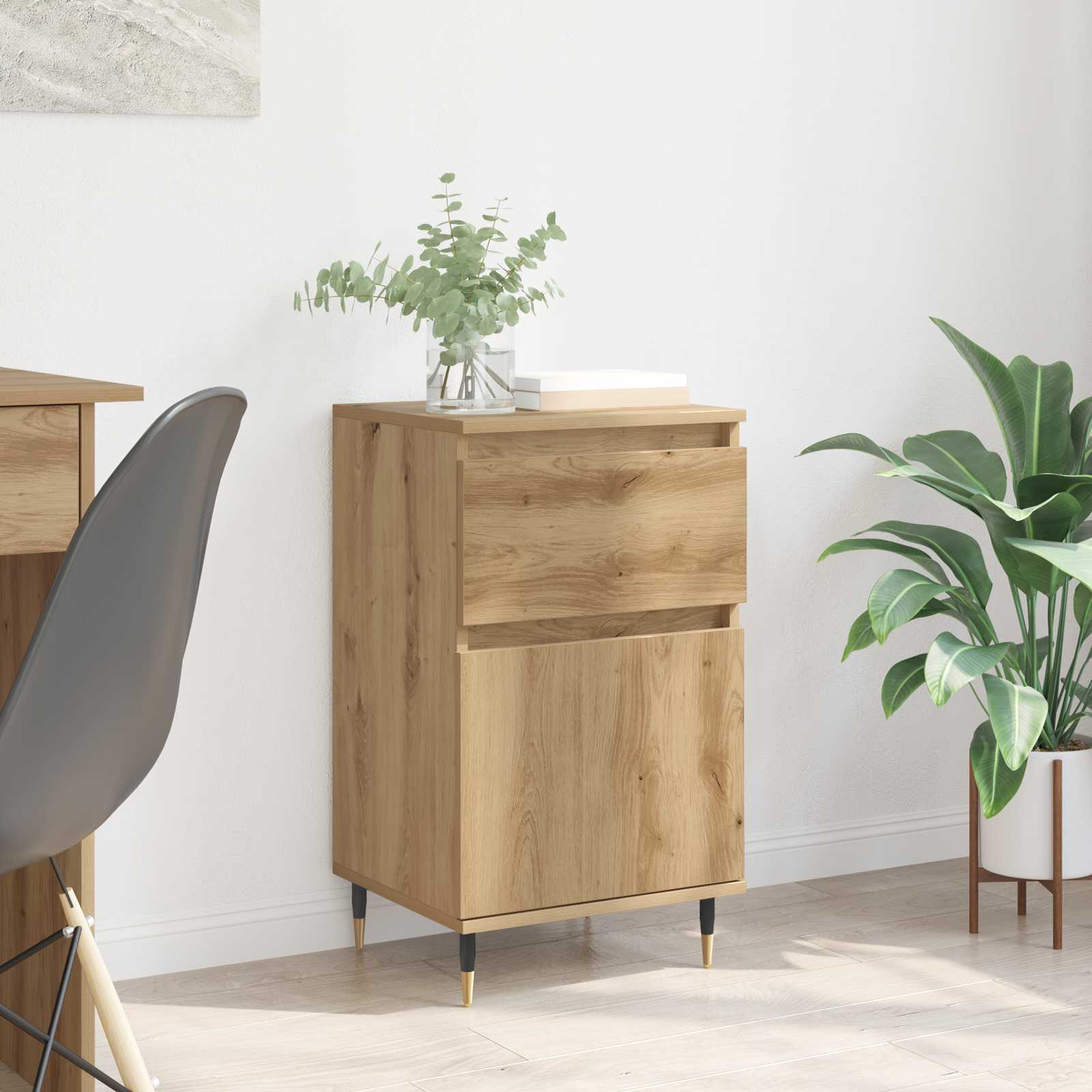 Sideboard Artisan-Eiche 40 x 35 x 70 cm Verbundholz und Eisen